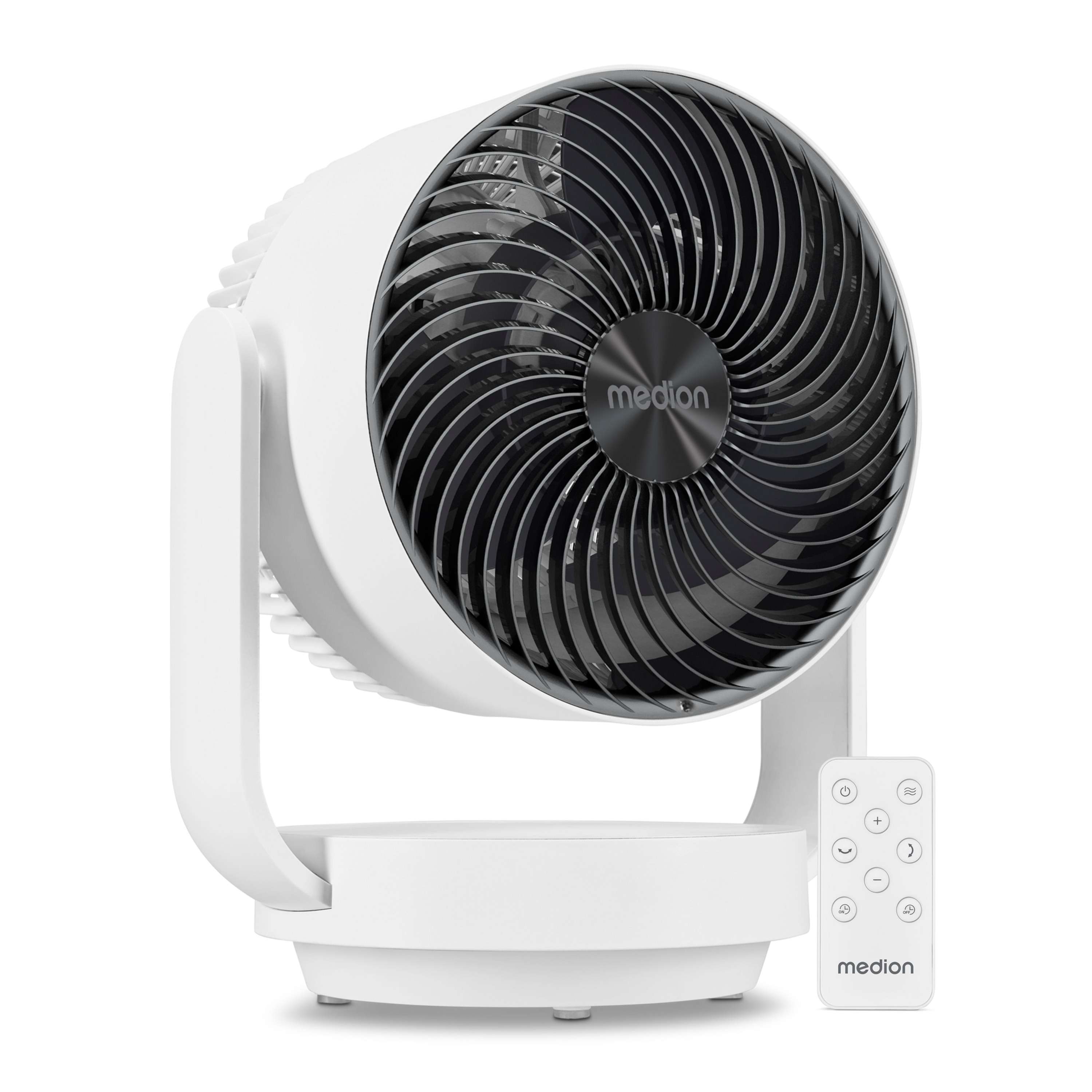 MEDION® LIFE P20 DF Tischventilator (MD 100141), 7 Geschwindigkeitsstufen, 28 Watt Leistung, zuschaltbare Schwenkfunktion, inkl. magnetischer Fernbedienung