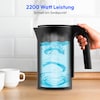 MEDION® LIFE Digitaler Wasserkocher MD12106, 2.200 Watt Leistung, 1,5 Liter Kapazität, LED-Display, LED-leuchtbalken, automatische Programme, Kindersicherung