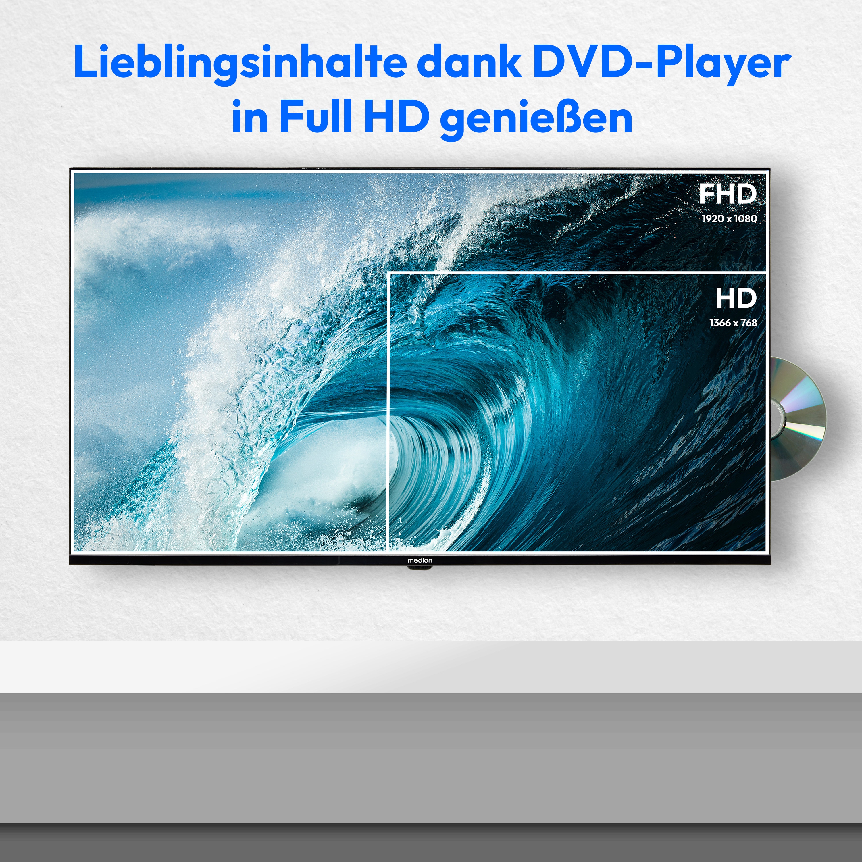 MEDION® LIFE® E8402501 (MD 840001) TV, 100,3 cm (40''), Full HD, HD Triple Tuner, integrierter DVD-Player, integrierter Mediaplayer, CI+ Schnittstelle