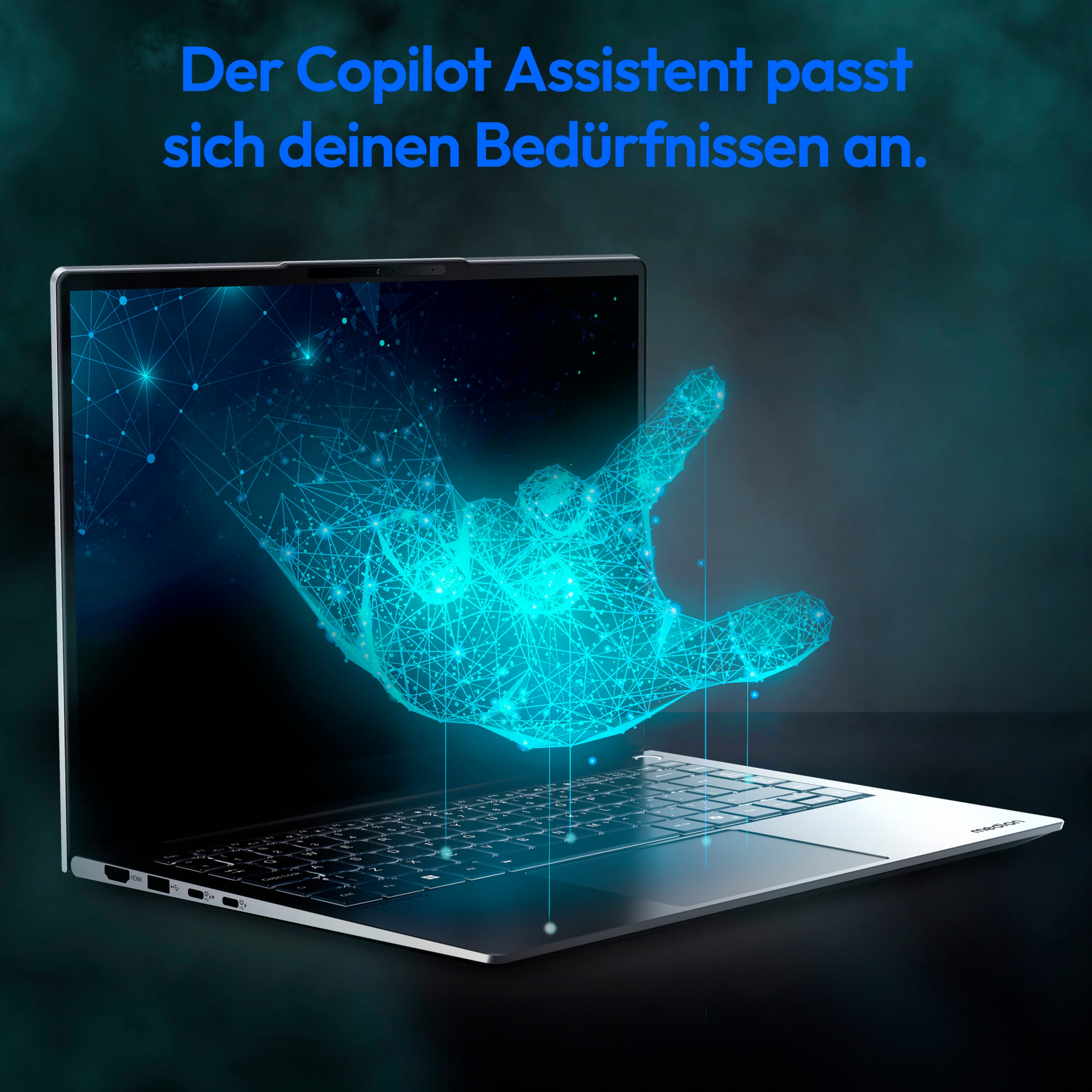 MEDION® SPRCHRGD 14 S2; Copilot+ PC, Intel® Core™ Ultra 7 258V , Windows 11 Home, 35,56 cm (14“) 2,8K Display, 1 TB SSD, 32 GB RAM