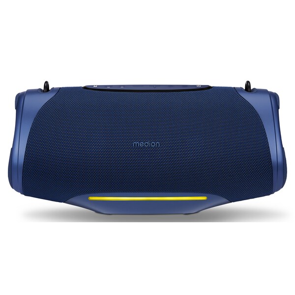 MEDION® LIFE P61762 Tragbarer Bluetooth® Lautsprecher L blau, Dual Illuminated & Lightstrip (RGB-Lichteffekte), Bluetooth® 5.3, integrierter Akku mit bis zu 47 Stunden Laufzeit, robustes & mobiles Design, 2 x 25 W RMS