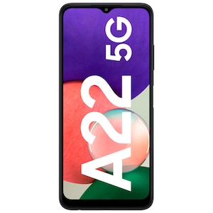 SAMSUNG Galaxy A22 5G 64 GB, grau, inklusive Magnetic Ring Holder, Displayschutz und Soft Cover