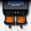 MEDION® LIFE® P20 XXL Twin Doppelzonen-Heißluftfritteuse MD 11760 matt grau, 100 Rezepte in der Life+ App, 2 separate Garzonen, 9 Automatikprogramme, 8,7 L Gesamt-Nutzinhalt, 2.600 Watt, Temperatur einstellbar bis 200 °C