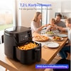MEDION® LIFE Heißluftfritteuse MD100056, 7,2 L Gesamtvolumen, 10 Automatikprogramme, Edelstahl-Heizelement, digitales Sensor-Touch-Display, Temperatur 40–200 °C, ILAG SP-800 Beschichtung