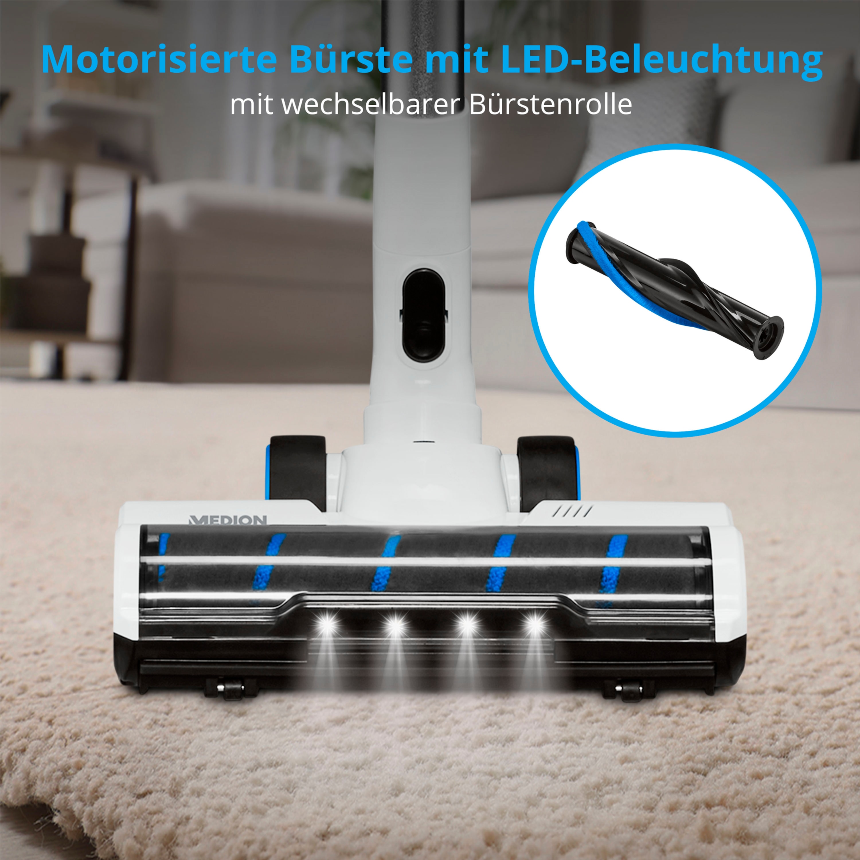 Medion® Stielstaubsauger MEDION LIFE P350 W Akku-Stielstaubsauger, 350 W, beutellos, P350W