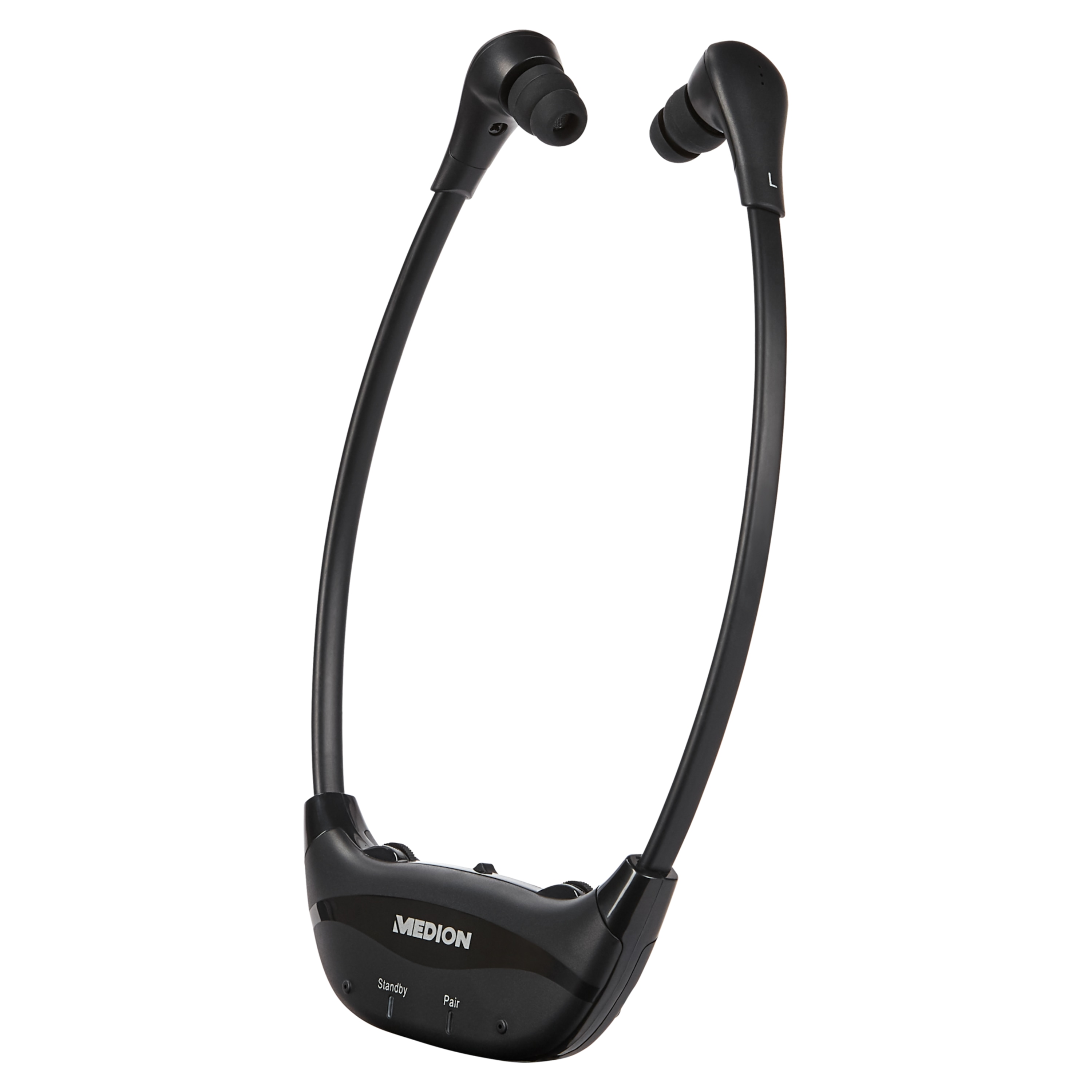 MEDION® LIFE® E62004 Stereo Funk-Hörsystem, Funkkopfhörer mit hoher Reichweite, bis zu 10 Std. Akkulaufzeit, hohe Lautstärke und gute Sprachwiedergabe, ideal für TV & Hörspiele