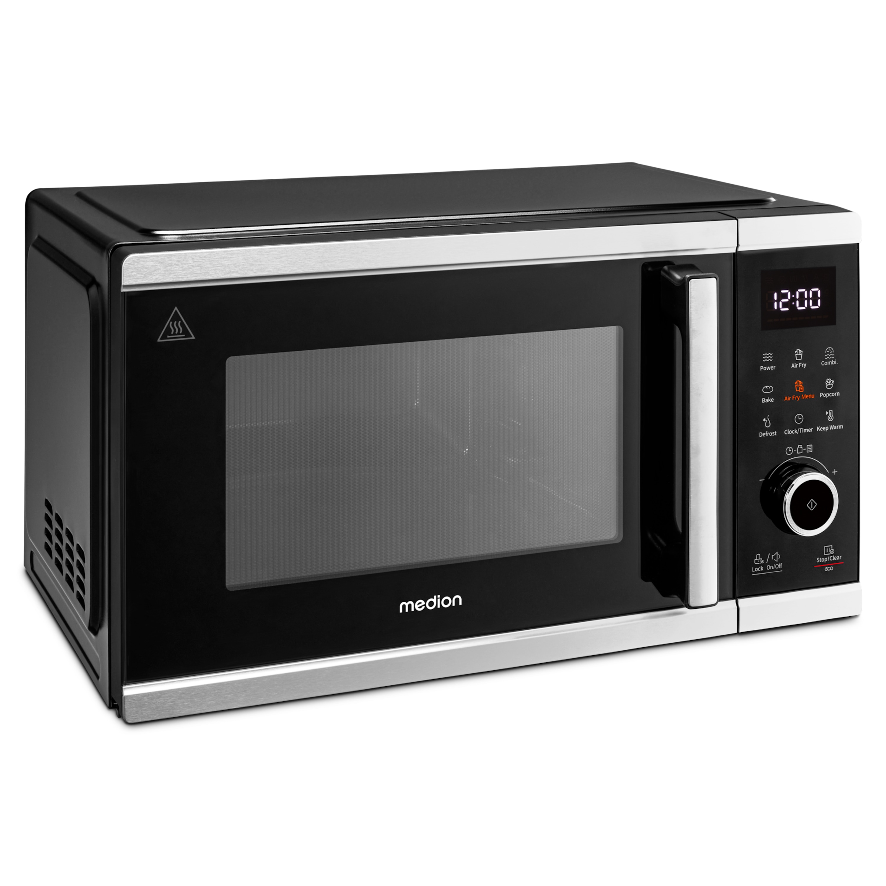MEDION® LIFE® Mikrowelle mit Heißluft- fritteusen- funktion  MD 11499, 3in1 Mikrowelle, 25 L Garinnenraum, 900 W Mikrowellenleistung, 9 Automatikprogramme