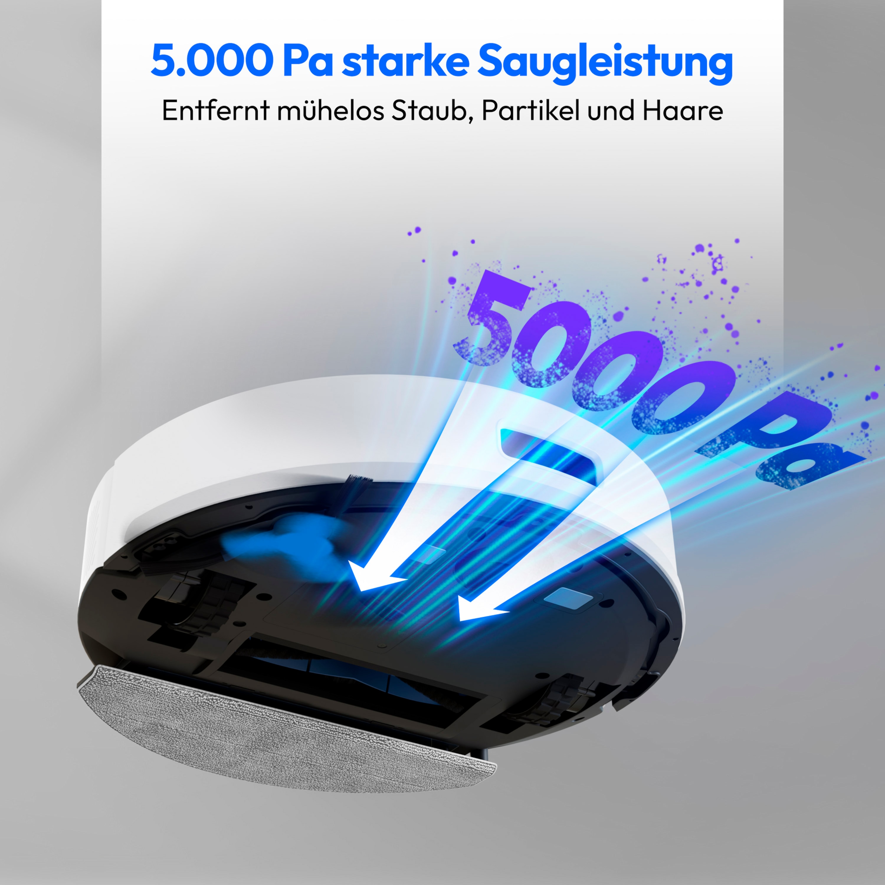 MEDION® Saugroboter mit Absaugstation X23 SW+, Wischfunktion, Lasernavigation, 5.000 Pa Saugkraft, No Go & Go Bereiche, präzise Kartenerstellung, mehrere Etagen, App-Steuerung