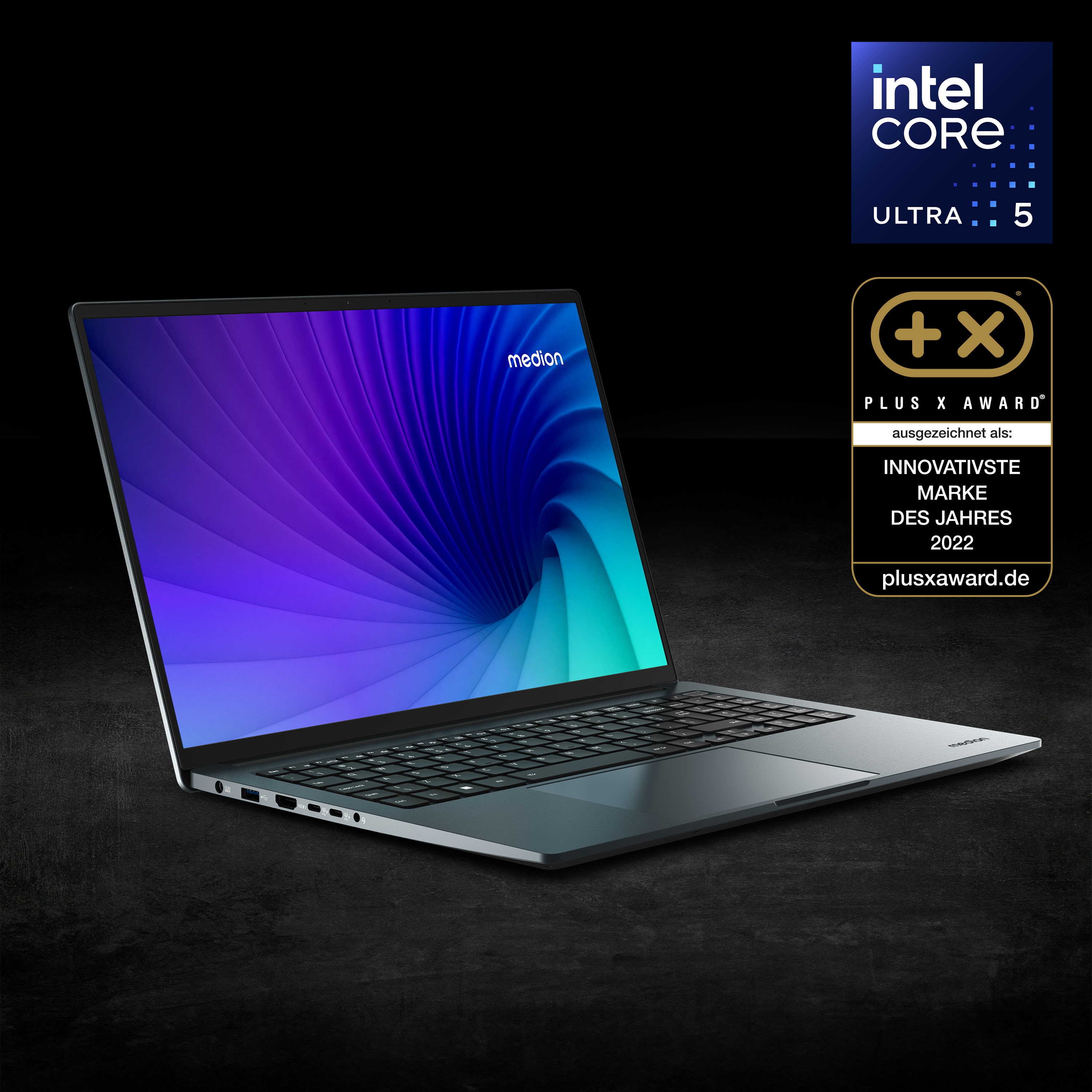 MEDION® S10 OLED Laptop, Intel® Core™ Ultra 5 125H, Windows 11 Home, 40,6 cm (16,0'') QHD+ Display, 512 GB SSD, 16 GB RAM