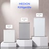 MEDION® LIFE Gefrierschrank MD370018 Silber, 85 L Nutzinhalt, 3 Türfächer, manuelle Abtauung, Temperaturbereich 0–5 °C, Energieklasse C, leiser Kompressorbetrieb (39 dB), wechselbarer Türanschlag