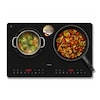 MEDION® Life IC20D Induktionskochplatte (MD 100091), extra flach, 3500 Watt Induktionsleistung, 2 Kochplatten mit je 8 Automatikprogrammen und DIY, LED Display mit Touchbedienung, Nahtlose Kristallglas-Oberfläche