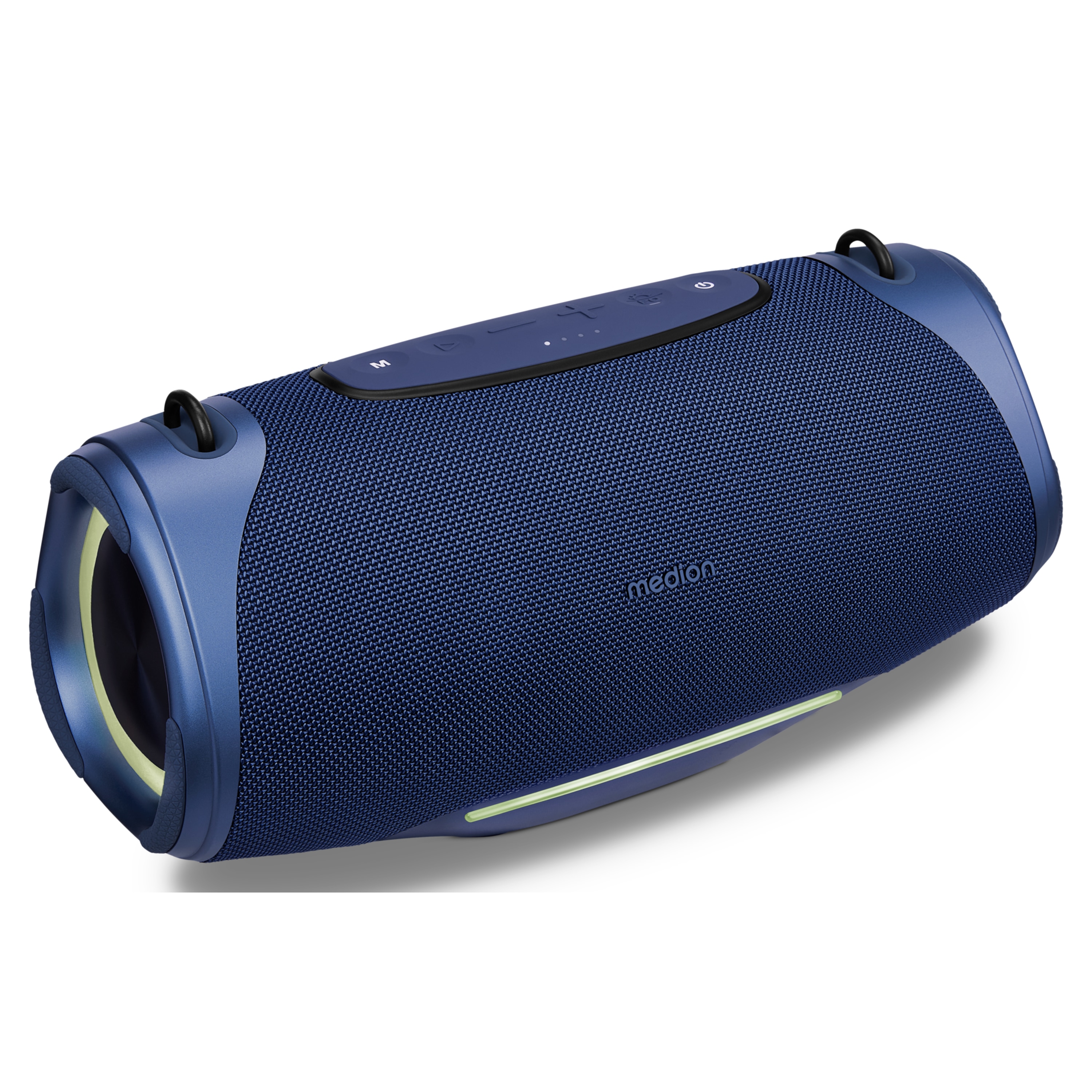 MEDION® LIFE® P61762 Tragbarer Bluetooth® Lautsprecher L, Dual Illuminated & Lightstrip (RGB-Lichteffekte), Bluetooth® 5.3, integrierter Akku mit bis zu 47 Stunden Laufzeit, robustes & mobiles Design, 2 x 25 W RMS