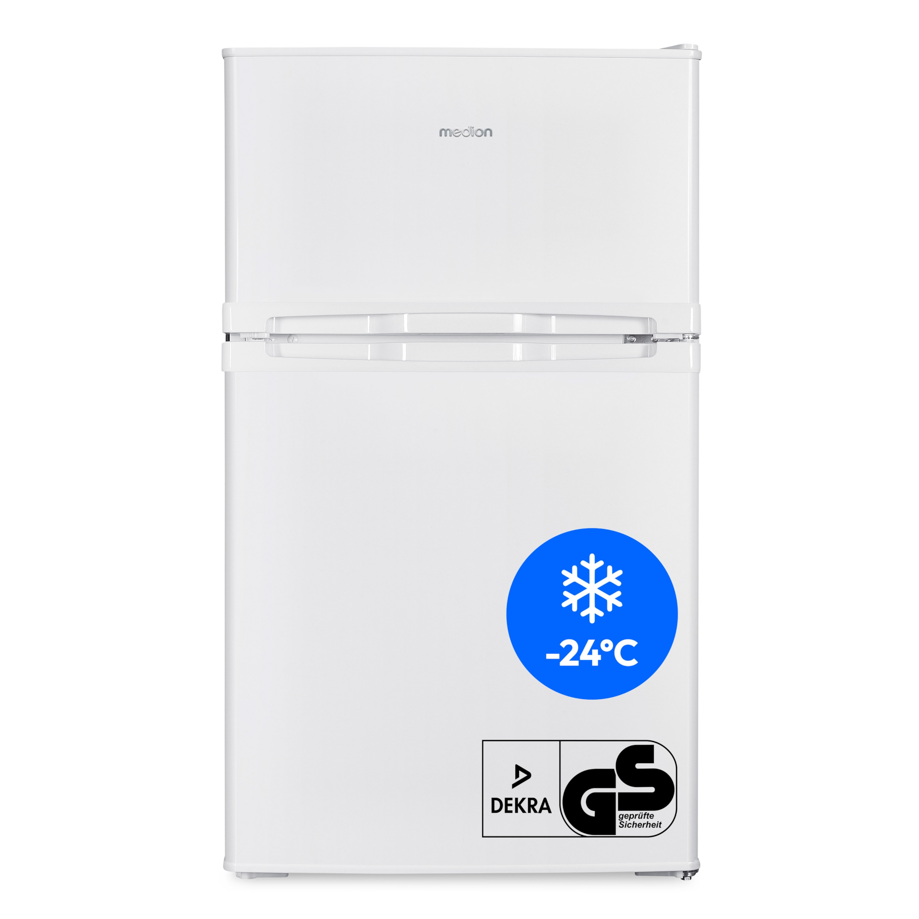 MEDION® LIFE Mini Kühl-Gefrierkombination MD 37689 weiß, Gesamtnutzinhalt 85 L,  Gefrierkapazität  2,4kg/24h, manuelle  Temperaturkontrolle