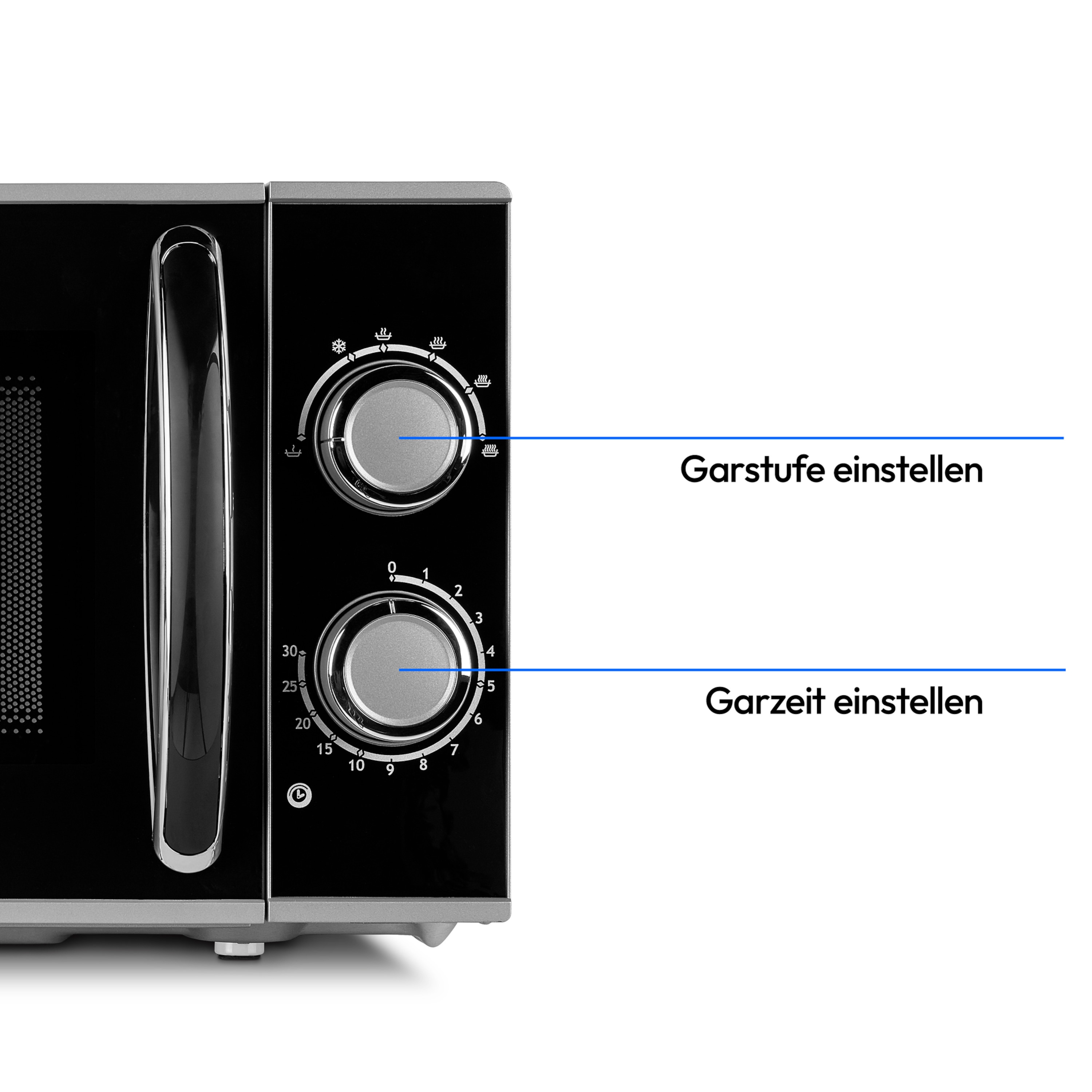 MEDION® LIFE® Mikrowelle MD 15644, 700 Watt Leistung, 17 L Kapazität, 6 Leistungsstufen, Auftaufunktion