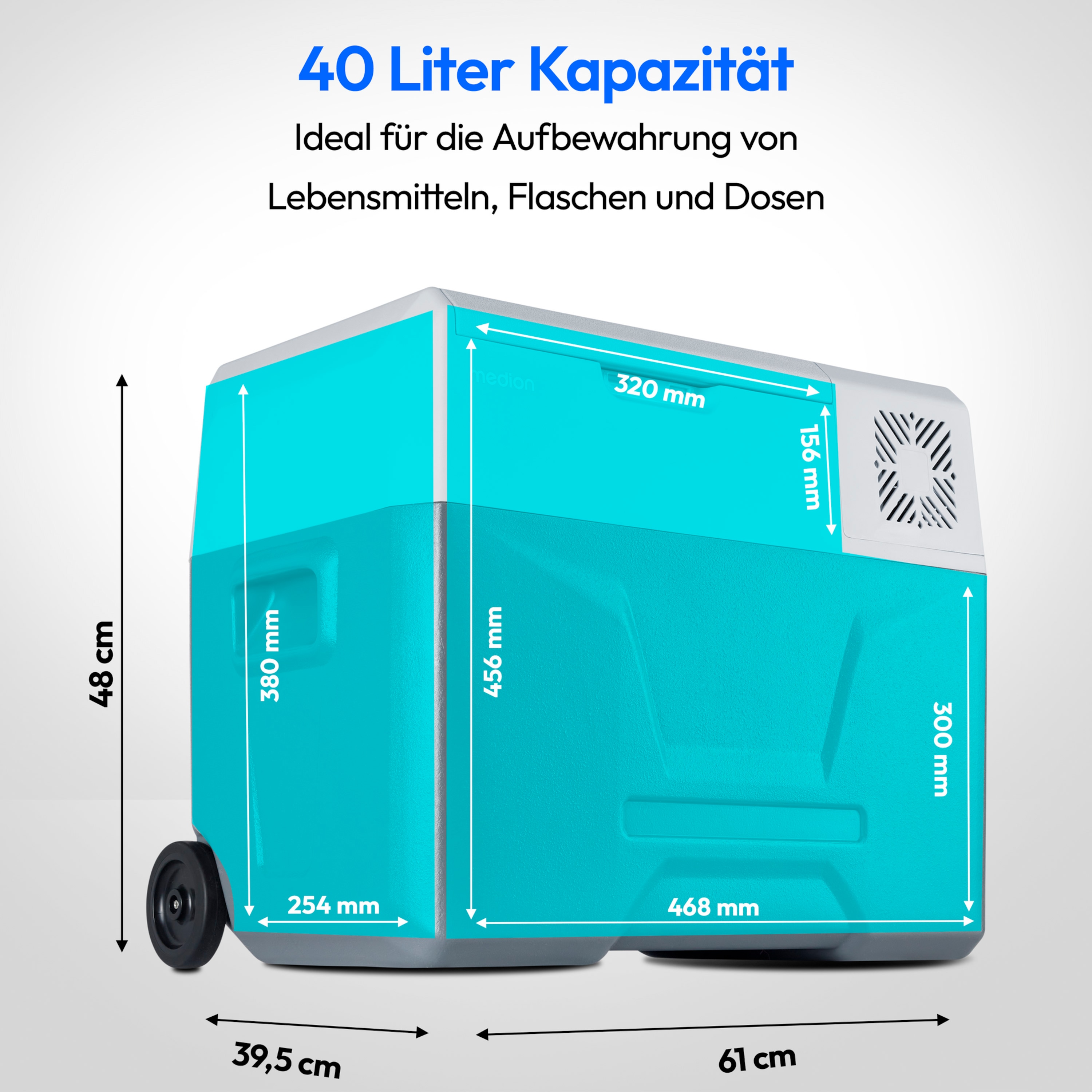 MEDION® LIFE Kühl- und Gefrierbox MD13111, -20°C bis 20°C, mit Kompressor, 60 Watt,  39 L Stauraum, LED Anzeige, Energieeffizenzklasse D