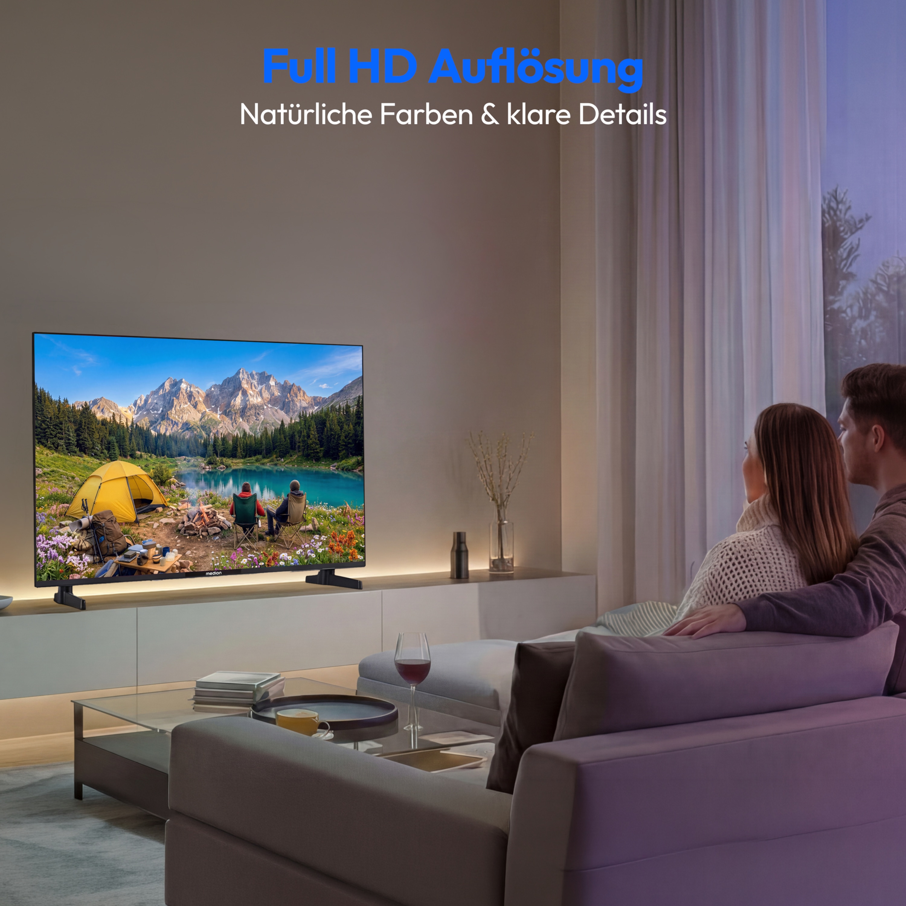 MEDION® LIFE MD 840101 Smart-TV, 100,3 cm (40'') FHD Display, HDR, PVR ready, Bluetooth®, VIDAA App Store, NETFLIX, Disney+, Paramount+ & Amazon Prime Video App