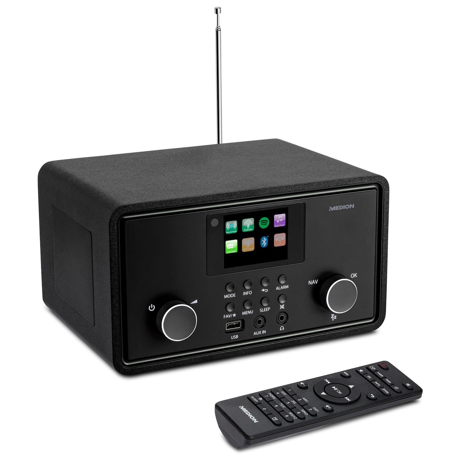 Telecomondo Universale Per Medion P85043 E MD87385 - WiFi Stereo Internet-Radio, Nero