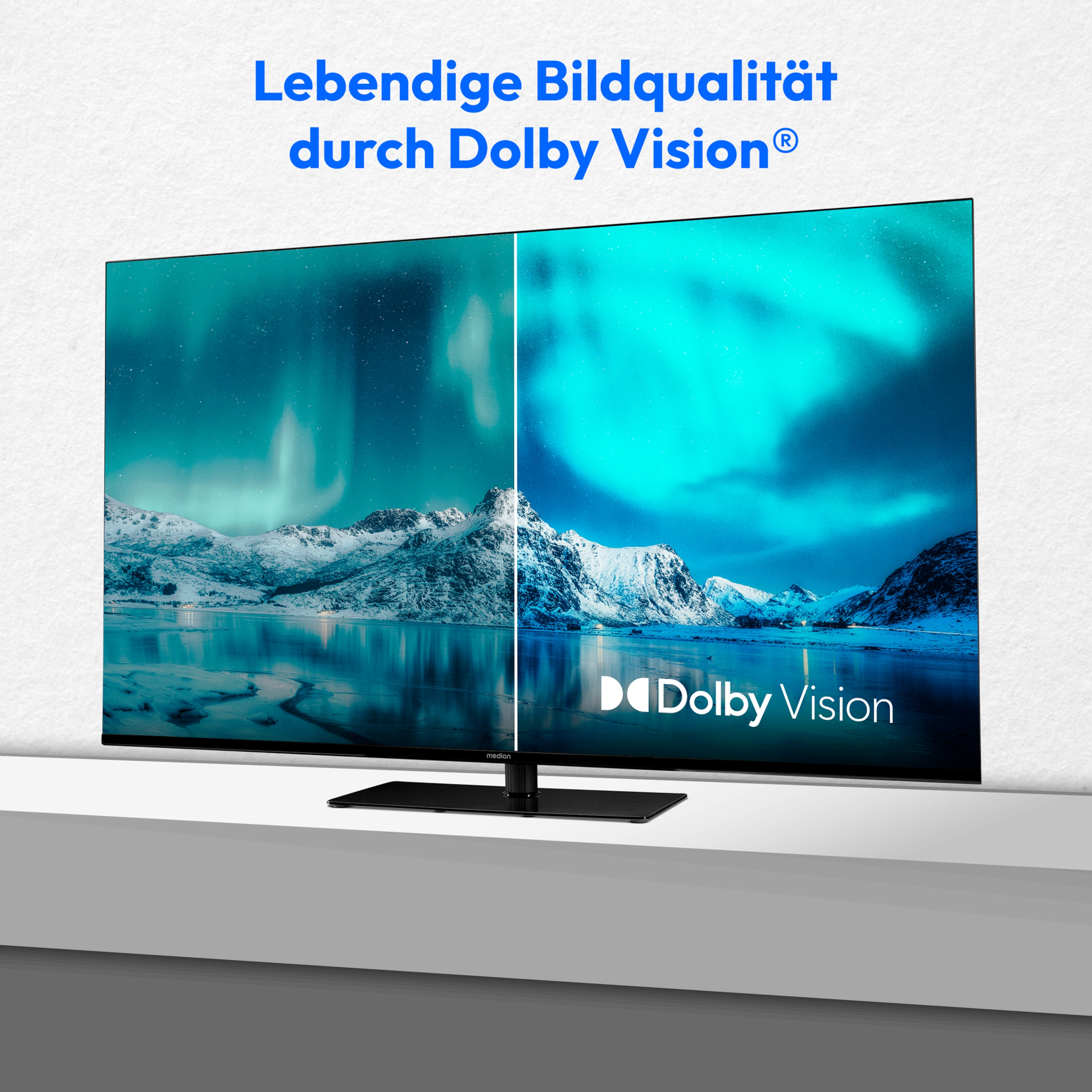 MEDION® LIFE® X8432502 (MD 843400) Google TV™, 108 cm (43'') Ultra HD, HDR, Dolby Vision®, MEMC, PVR ready, Netflix, Amazon Prime Video, Bluetooth®, Dolby Atmos, DTS Virtual X, DTS X, HD Triple Tuner, CI+ Schnittstelle