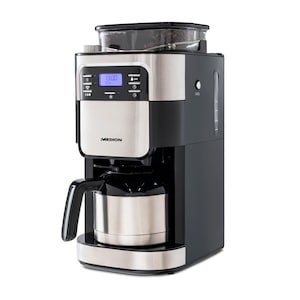 MEDION® Kaffeemaschine mit Mahlwerk (MD 19777), 900W Leistung, 1 L Fassungsvermögen (8 Tassen), praktische Isolierkanne