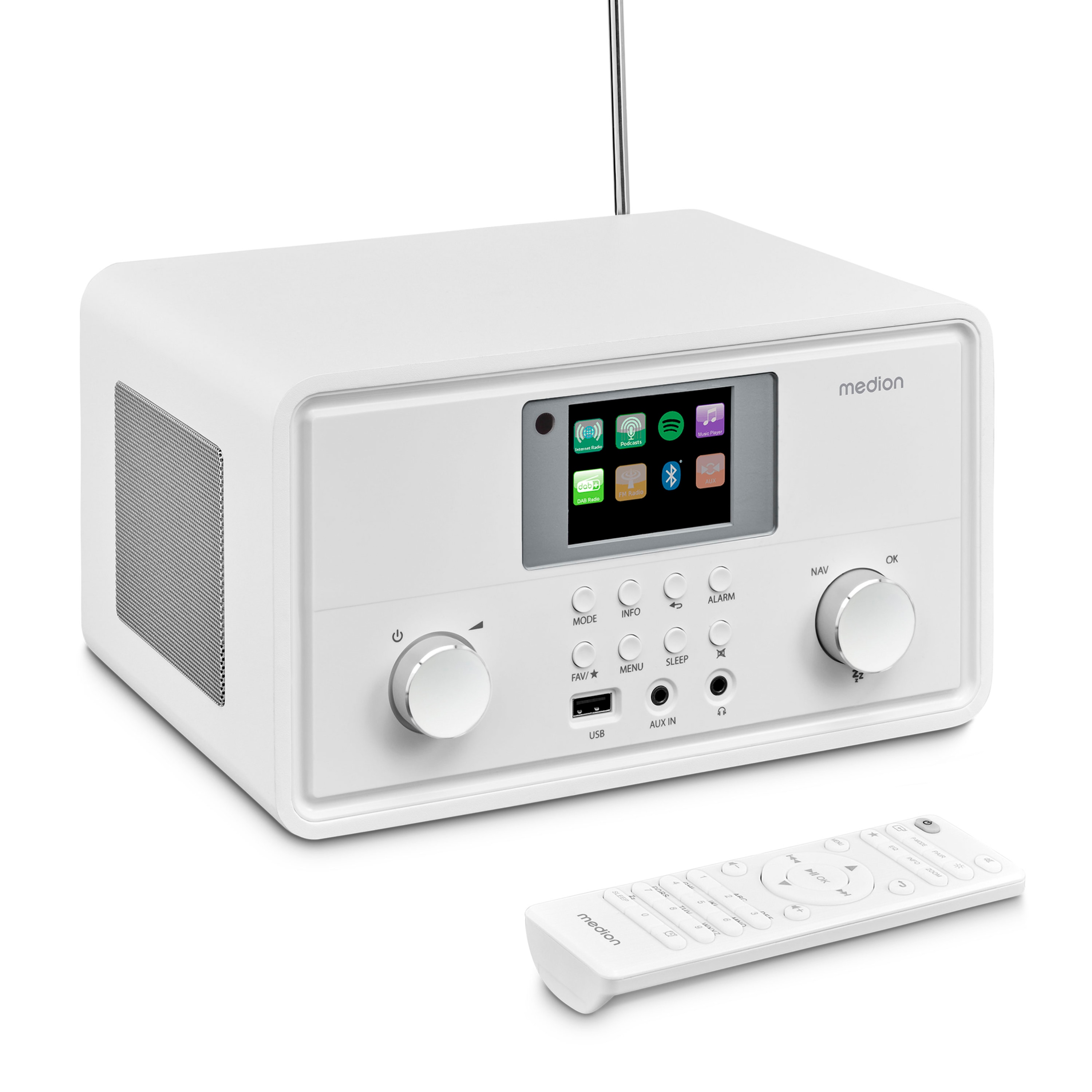 MEDION® LIFE® P85027 Stereo Internetradio, 7,1 cm (2,8'') TFT-Display, 25.000+ Internetradiosender & zahlreiche Podcasts, DAB+/UKW-Radio, Bluetooth®, Spotify®-Connect, WLAN, 2 x 10 W RMS