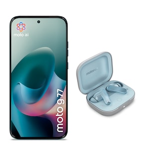 MOTOROLA moto g77, 256 GB, Shaded Spruce (XT2621-4), inkl. moto buds, Glacier Blue