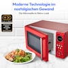 MEDION® Retro-Mikrowelle MD 15000, rot, 800 W Leistung, 20 L kompakt, 5 Mikrowellenstufen, Auftaufunktion, Timerfunktion, stilvolles Retro-Design