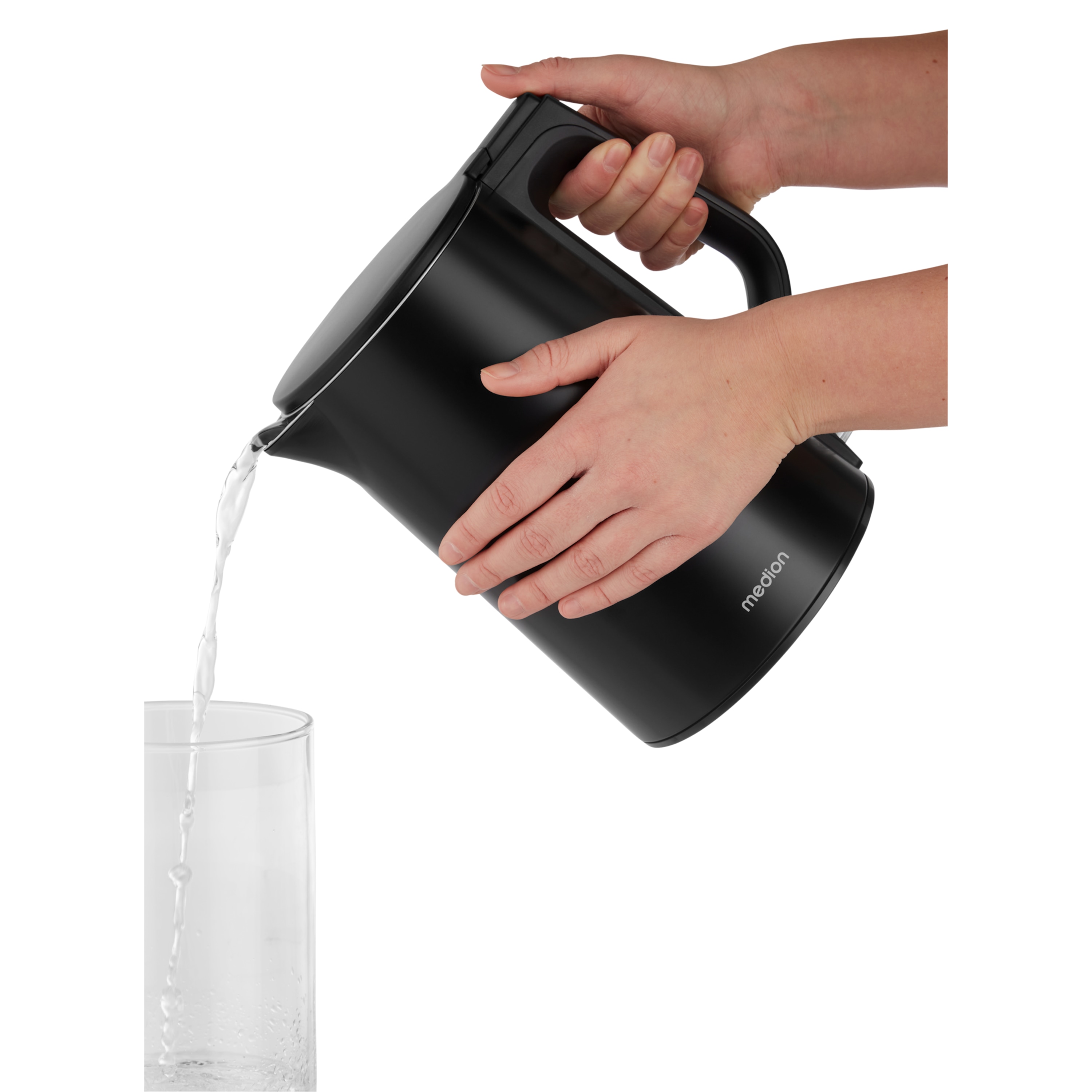 MEDION® LIFE Wasserkocher MD12105,  2.200 Watt Leistung, doppelwandiges gehäuse, 1,5 L Kapazität, Strix Steuerung