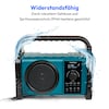 MEDION® LIFE® E66877 Baustellenradio, DAB+/PLL-UKW Radio, Dot Matrix LC-Display, Bluetooth® 5.0, spritzwassergeschützt (IP44), robustes Gehäuse, LED-Arbeitslicht, integrierter Akku, 5 W RMS