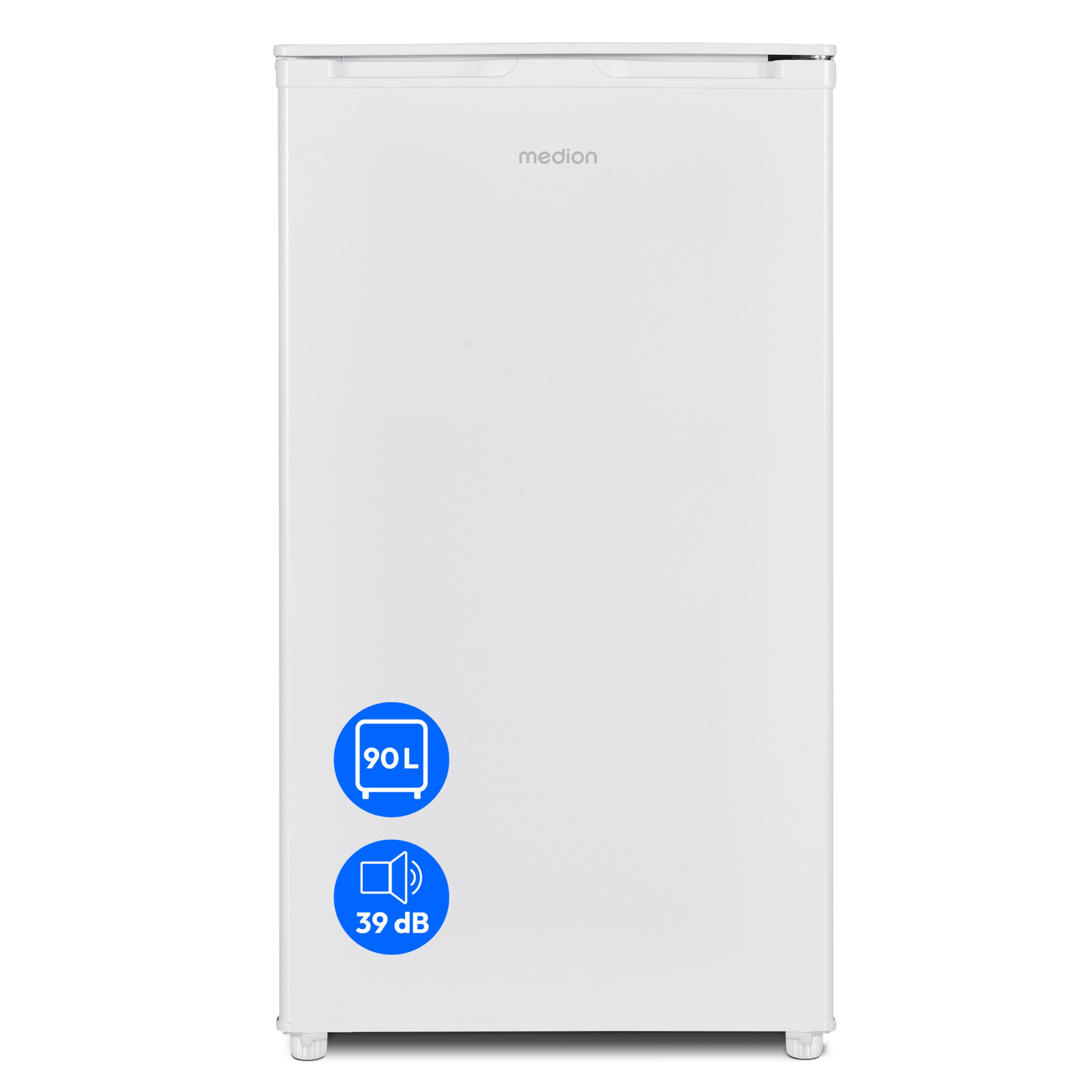 MEDION® Kühlschrank mit Eiswürfelfach MD 37690, 90 L Gesamt-Nutzinhalt (Kühlteil 80 L & Eiswürfelfach 10 L), wechselbarer Türanschlag, geringer Geräuschpegel