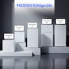 MEDION® LIFE Kühlschrank MD370009, 76 L Nutzinhalt, 3 Ablagen & 2 Türfächer, temperaturregulierbar (0–8 °C), wechselbarer Türanschlag, Energieklasse E