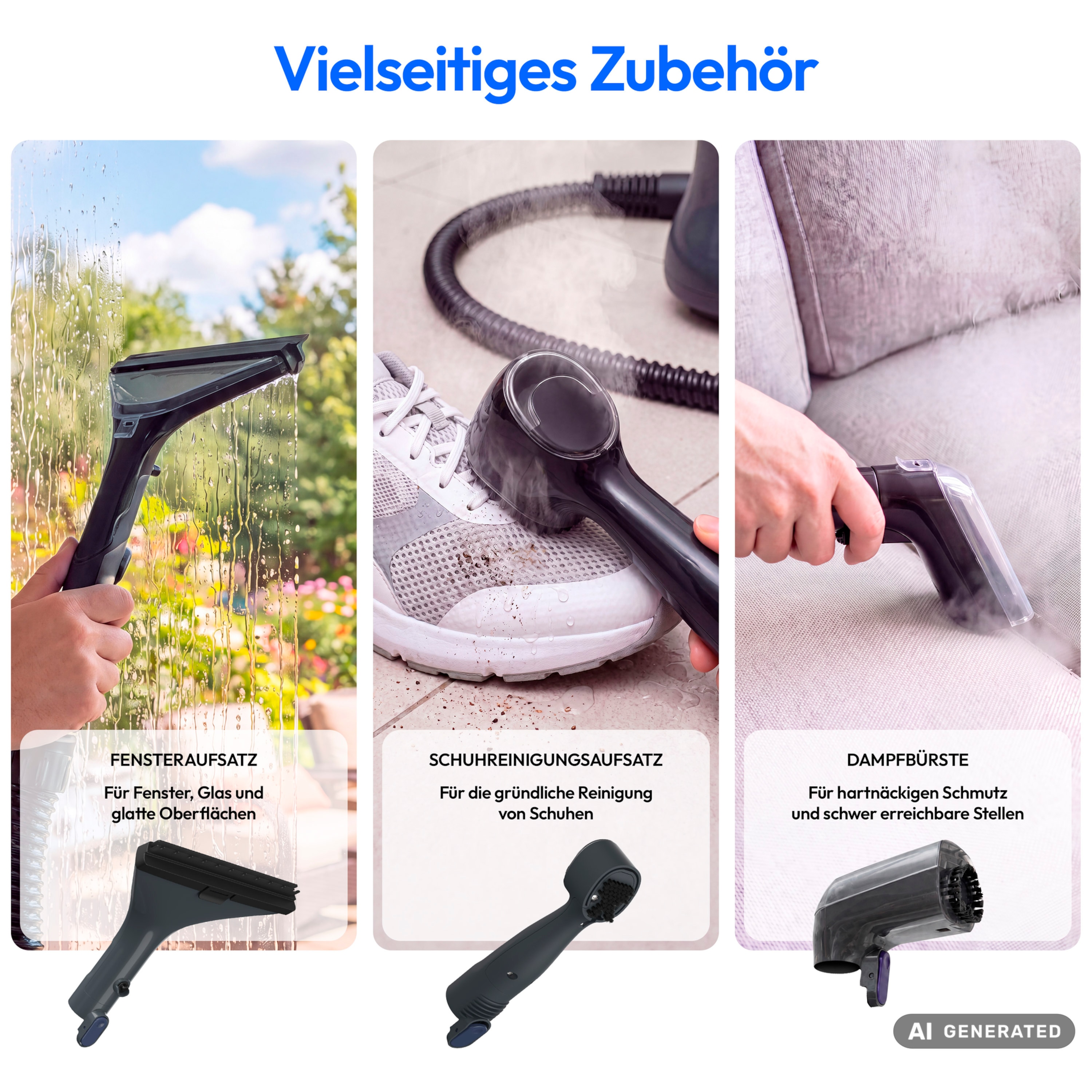 MEDION® X10 UC Polster- und Teppichreiniger (MD100123), 3 Reinigungsmodi, 12 kPa Saugkraft, 1250 ml Frischwassertank, 950 ml Schmutzwassertank, IPX4, mit Tragegriff und Rollen