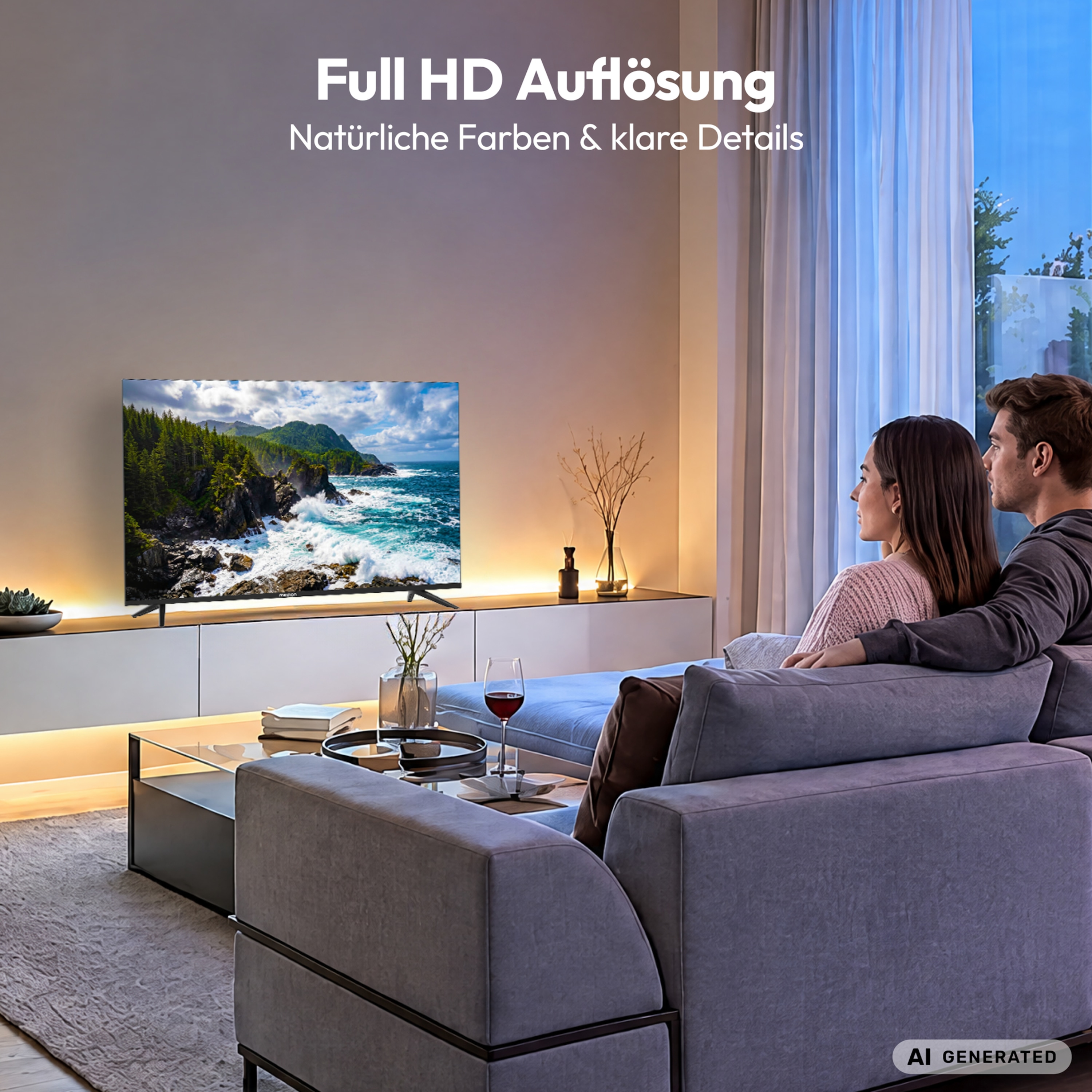 MEDION® LIFE MD 843103 Google TV™, 108 cm (43'') Full HD Display, PVR ready, HD Triple Tuner, Bluetooth®, App Store, Netflix, Disney+, Amazon Prime Video