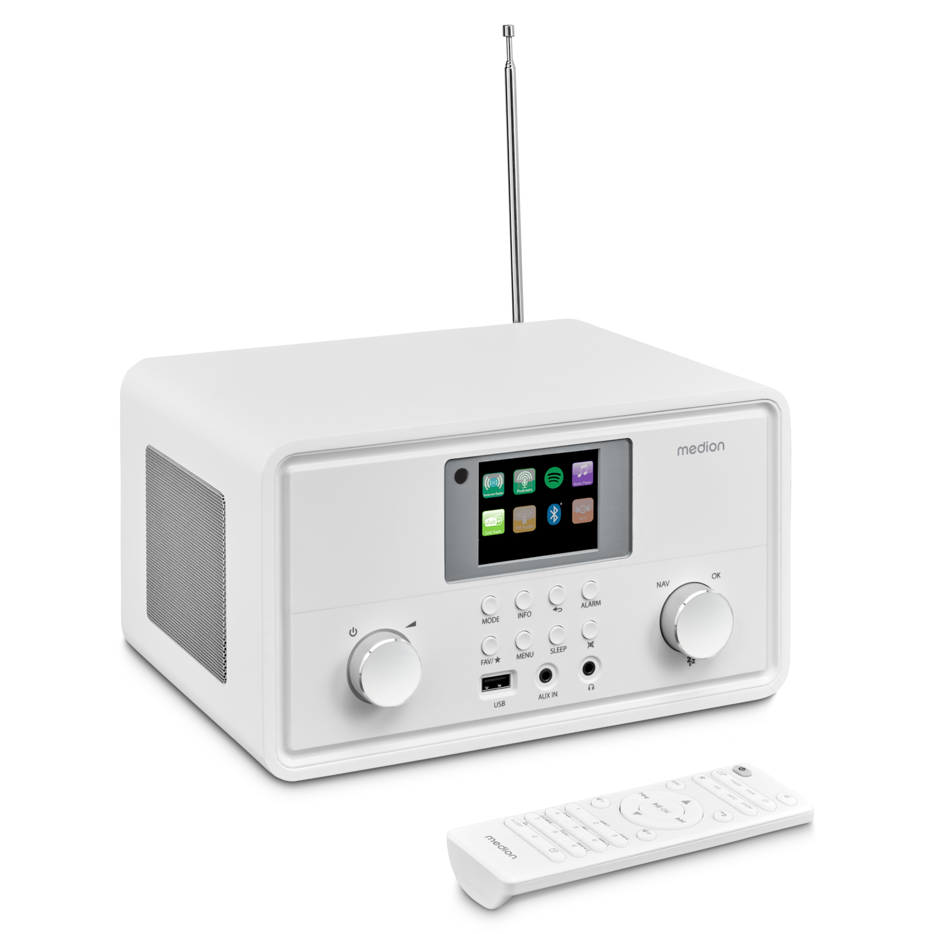MEDION® LIFE® P85027 Stereo Internetradio, 7,1 cm (2,8'') TFT-Display, 25.000+ Internetradiosender & zahlreiche Podcasts, DAB+/UKW-Radio, Bluetooth®, Spotify®-Connect, WLAN, 2 x 10 W RMS