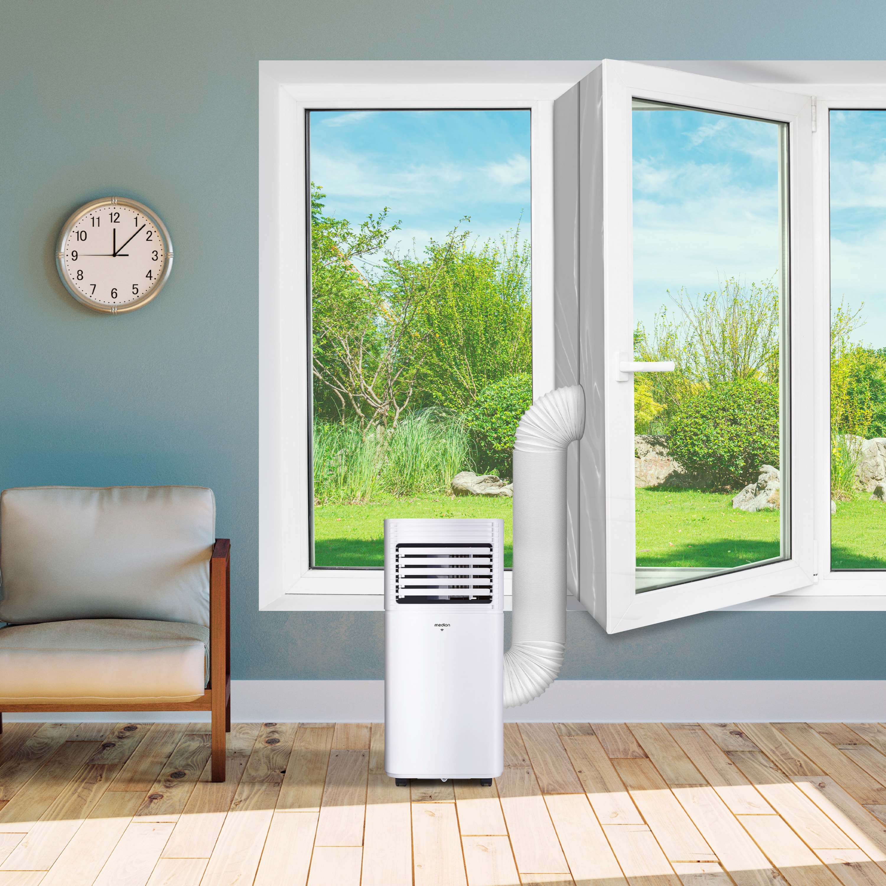MEDION® Fensterabdichtung für Klimaanlagen (MD100008), bestehend aus: Fenster-Folie und Klettband, für mobile MEDION Klimaanlagen geeignet