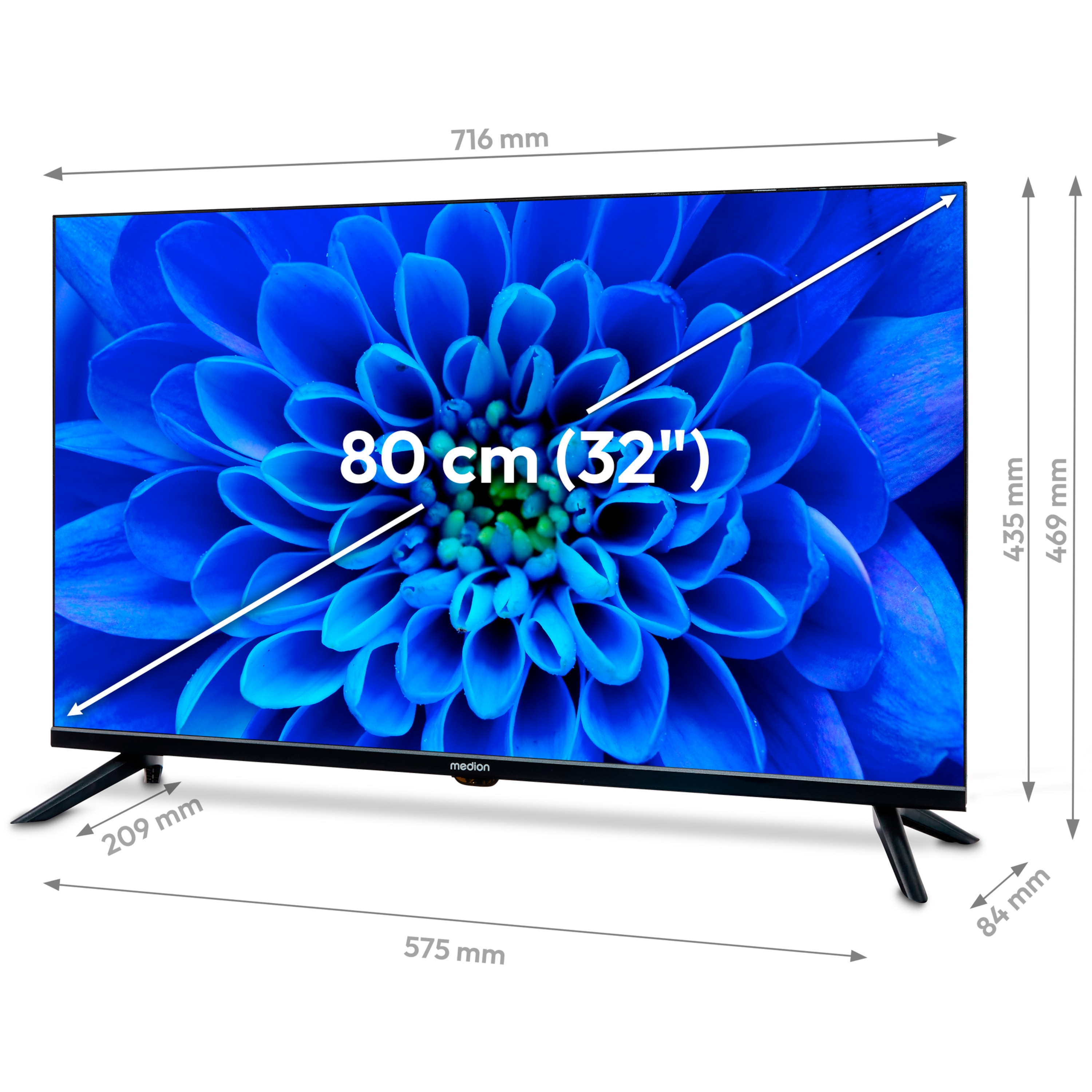 MEDION® LIFE® E13208 (MD 30328) HD TV, 80 cm (32“), HD Triple Tuner, integrierter Mediaplayer, CI+