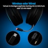 MEDION® ERAZER® Mage X10, Wireless Gaming Headset, klasse Klangqualität, flexibles & abnehmbares Mikrofon, RGB, Kabelbedienelement, bis zu 12 Stunden Laufzeit, kabellos (PC & PS5®) oder kabelgebunden
