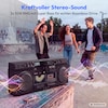 MEDION® LIFE P66538 Retro-Boombox schwarz, DAB+/PLL-UKW Radio, Bluetooth® 5.3 für das Abspielen von Smartphone & Co, CD-Player, Kassettendeck, X-Bass Funktion, 2 x 10 W RMS