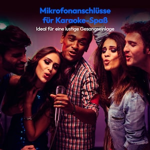 MEDION® LIFE PE-1 Pure Partylautsprecher, PLL-UKW Radio, Bluetooth® 5.4, satter Sound, verschiedene Lichteffekte, X-Bass Bassanhebung, inkl. Mikrofon, 2 x 25 W RMS Ausgangsleistung