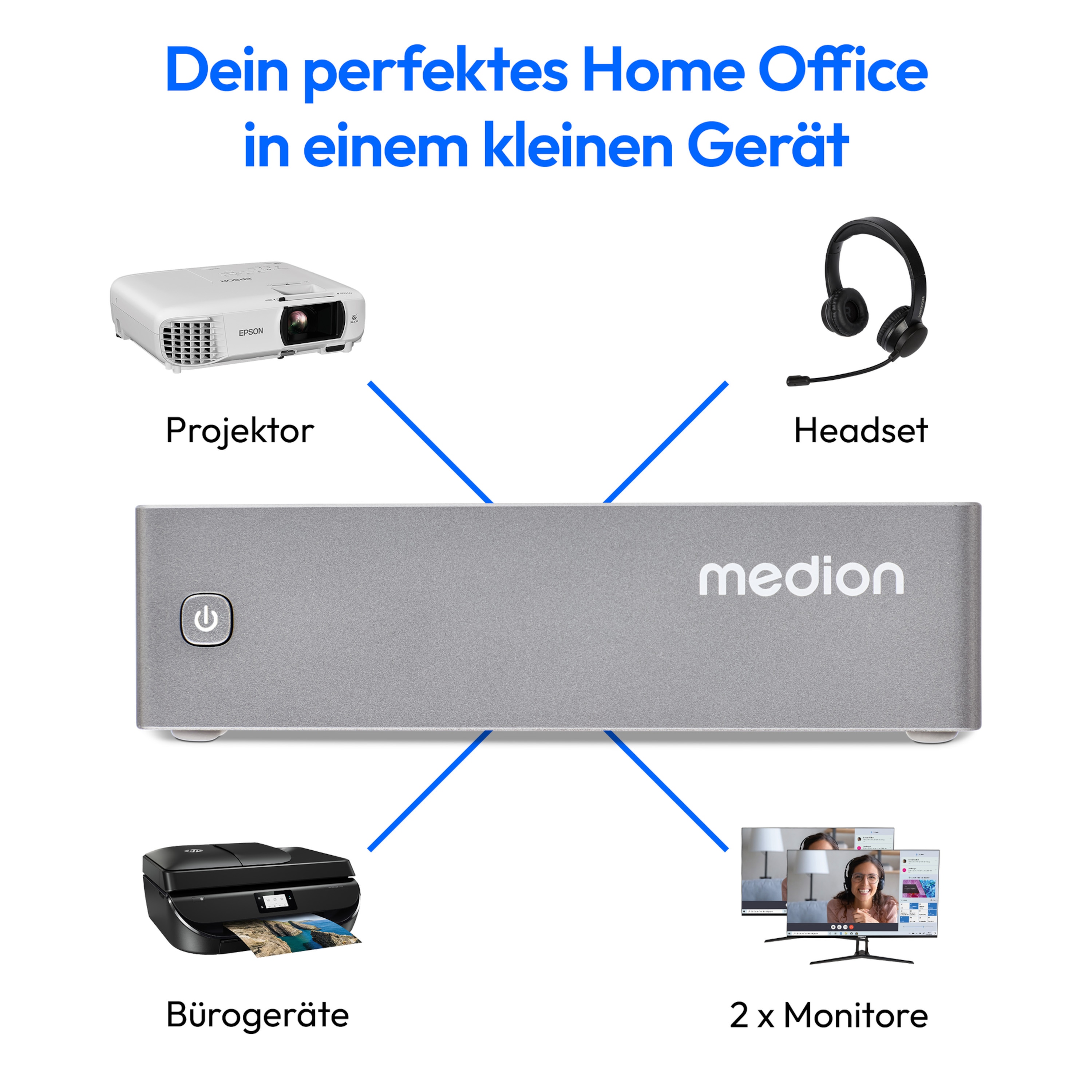 MEDION® S06 Mini PC, Intel® Core™ i3-1315U Prozessor, Windows 11 Pro, 512 GB SSD, 8 GB RAM