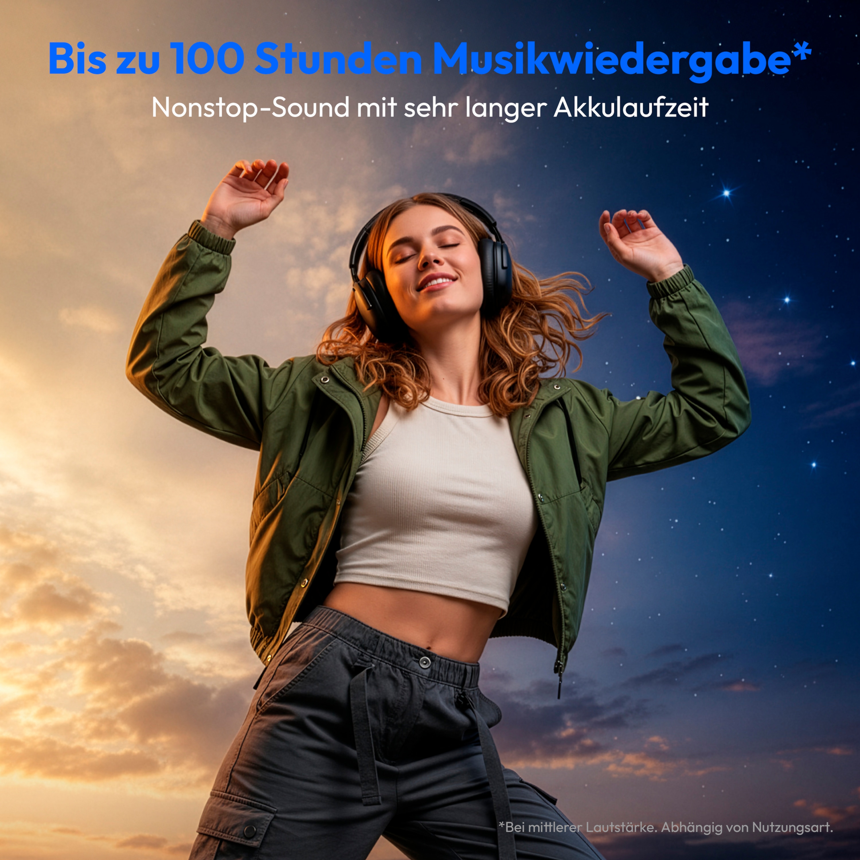 MEDION® Over Ear-Kopfhörer LIFE HX-1 Plus schwarz, bis zu 100 Stunden Akkulaufzeit, 5 EQ-Presets + 1 App-Preset, Feed Forward Noise Cancelling, Bluetooth® 6.0 wireless technology, IPX4 Spritzwasserschutz