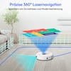 MEDION® Saugroboter mit Absaugstation X41 SW+, Wischfunktion, Lasernavigation, starke 8.000 Pa Saugkraft, No Go & Go Bereiche, präzise Kartenerstellung, mehrere Etagen