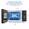 MEDION® LIFE® 4 in 1 Mikrowelle MD12041, 900 Watt Mikrowellenleistung, 1100 W Obergrillleistung, 500 W Untergrilleistung, 2100 W Heißluftfunktion, 2 Heizelemente, Sensor-Touch-Türöffnung, 11 Automatikprogramme, 25 L Kapazität, 10 Leistungsstufen