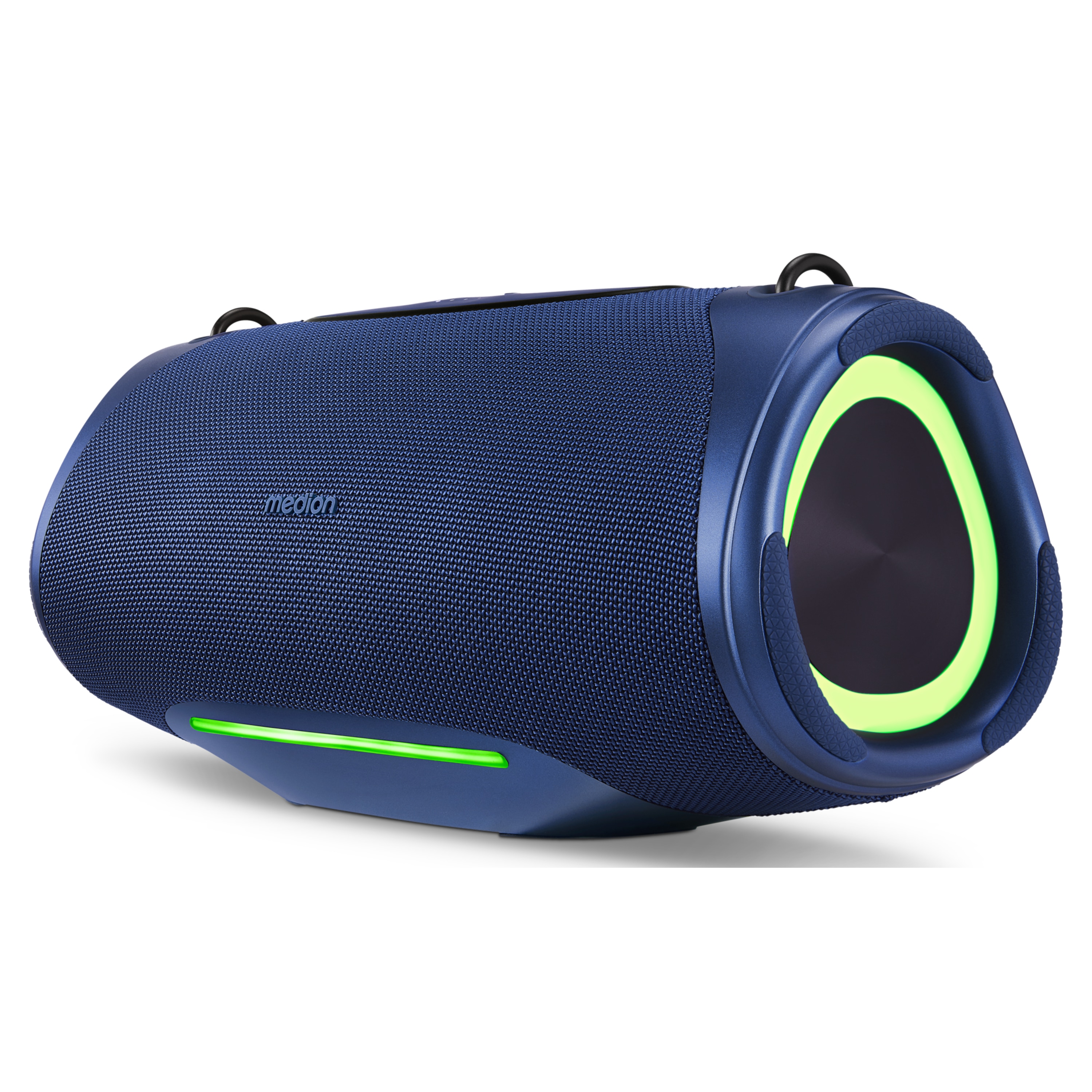 MEDION® LIFE® P61762 Tragbarer Bluetooth® Lautsprecher L, Dual Illuminated & Lightstrip (RGB-Lichteffekte), Bluetooth® 5.3, integrierter Akku mit bis zu 47 Stunden Laufzeit, robustes & mobiles Design, 2 x 25 W RMS