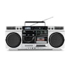 MEDION® LIFE P66538 Retro-Boombox silber, DAB+/PLL-UKW Radio, Bluetooth® 5.3 für das Abspielen von Smartphone & Co, CD-Player, Kassettendeck, X-Bass Funktion, 2 x 10 W RMS