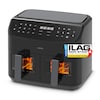 MEDION® LIFE® P20 XXL Twin Doppelzonen-Heißluftfritteuse MD 11760, 100 Rezepte in der Life+ App, 2 separate Garzonen, 9 Automatikprogramme, 8,7 L Gesamt-Nutzinhalt, 2.600 Watt, Temperatur einstellbar bis 200 °C