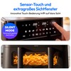 MEDION® LIFE® P25 XXL Flex M Heißluftfritteuse MD100057 schwarz, 100 Rezepte in der Life+ App, 2 separate Garzonen, 10 Automatikprogramme, 10,8 L Gesamt-Nutzinhalt, 3.040 Watt, Temperatur einstellbar bis 200 °C