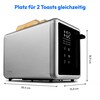 MEDION® MEDION LIFE Toaster MD12102, 2 Toastschlitze für zwei Toastscheiben, LED Sensor-Touch-Display für präzise Steuerung, 7 Bräunungsstufen und 5 Automatikprogramme