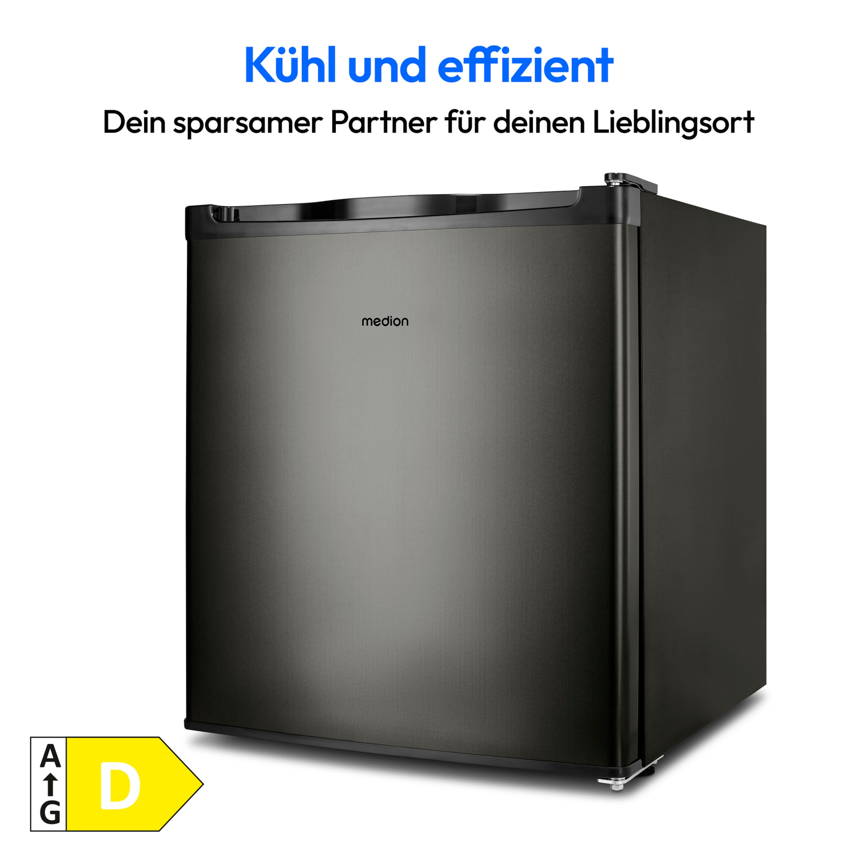 MEDION® LIFE® Mini-Gefrierschrank MD 37675, 33 L Nutzinhalt, Gefrierkapazität 2,4 kg/24 Std., manuelle Temperatureinstellung, Griffmulde