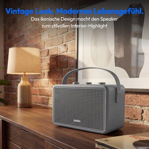 MEDION® LIFE BXO-1 Bluetooth® Lautsprecher grau, 2 x 15W RMS, integrierter Akku mit bis zu 15 Stunden Laufzeit, Bluetooth® 5.3, robustes & mobiles Design