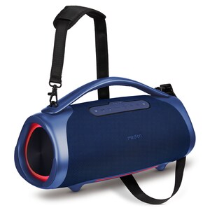 MEDION® LIFE P61768 Tragbarer Bluetooth® Lautsprecher XL blau, Dual Illuminated & Lightstrip (RGB-Lichteffekte), Bluetooth® 5.3, integrierter Akku mit bis zu 30 Stunden Laufzeit, robustes & mobiles Design, 2 x 25 W + 50 W RMS